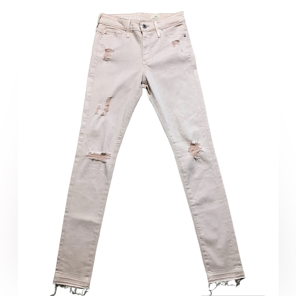AG Adriano Goldschmied Farrah Skinny Ankle Pink Distressed Jeans RN 104857‎